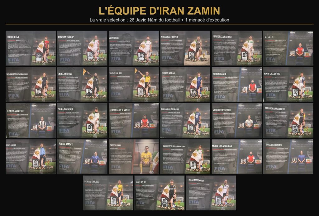 La vraie équipe d'Iran Zamin — 27 sportifs et supporters tombés ou menacés